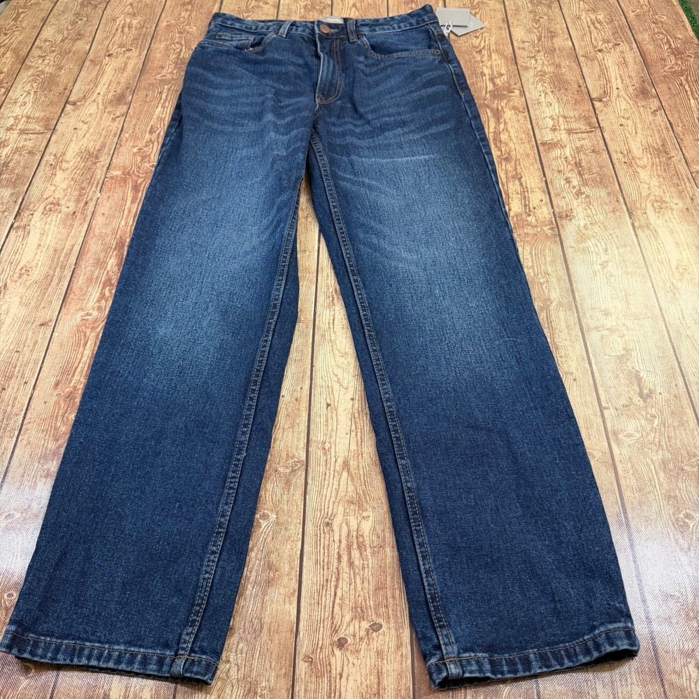 Hickey Freeman Straight Fit Jeans Fits Mens 30x30 Deep Indigo Blue Denim NWT